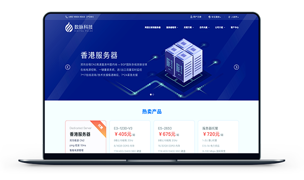 数脉科技 - 香港CN2+BGP 带宽10M 月付432元-